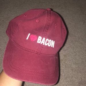 I ❤️ bacon baseball cap